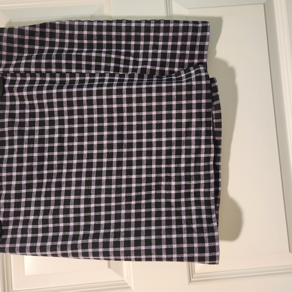 Stylish Black and Purple Checkered Skirt
